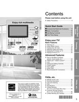 Panasonic TCL26X1 TCL32X1 TCL37X1 TV Operating Manual