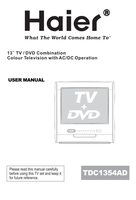 Haier TDC1354AD TV/DVD Combo Operating Manual