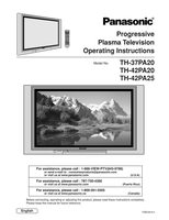 Panasonic TH37PA20 TH42PA20 TH42PA20U TV Operating Manual