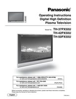 Panasonic TH37PX50U TH42PX50U TH50PX50U TV Operating Manual