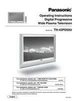 Panasonic TH42PD50 TH42PD50U TV Operating Manual