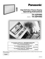 Panasonic TH42PHW5 TH42PHW5UZ TH50PHW5 Monitor Operating Manual