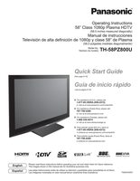 Panasonic TH58PZ800UOM TV Operating Manual