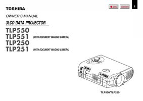 Toshiba TLP250 TLP251 TLP550 Projector Operating Manual