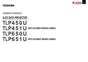 Toshiba TLP450U TLP451U TLP650U Projector Operating Manual