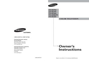 Samsung HLR5667WX LN46B650 TXR2664 TV Operating Manual