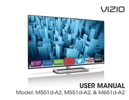 Vizio M501DA2 M551dA2 M651dA2 TV Operating Manual