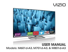 Vizio M601dA3 M701dA3 M801dA3 TV Operating Manual