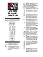 One For All URC6200 & Codes Universal Remote Control Operating Manual