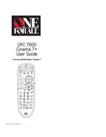 One For All CENIMA7 URC7800 Universal Remote Control Operating Manual