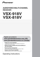 Pioneer VSX818V VSX918V Audio/Video Receiver Operating Manual