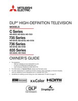 Mitsubishi WD60735 WD60C8 WD65735 TV Operating Manual