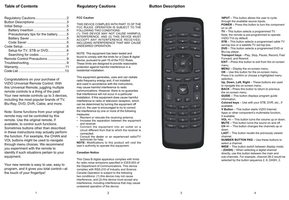 Vizio XRU110OM Universal Remote Control Operating Manual