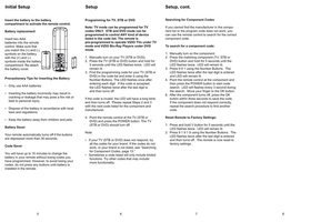 Vizio XRU110OM Universal Remote Control Operating Manual