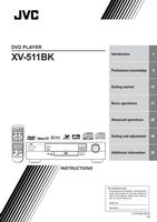 JVC XV511BK XV511BKJ DVD Player Operating Manual