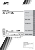 JVC XDVD701B XV501 XV501BK DVD Player Operating Manual