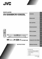 JVC XVS500BK XVS502SL DVD Player Operating Manual