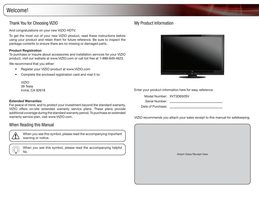 Vizio XVT3D650SV TV Operating Manual