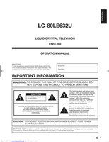 Sharp LC80LE632U TV Operating Manual