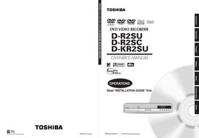 Toshiba DKR2SU DR2 dr2s DVD/VCR Combo Player Operating Manual