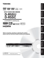 Toshiba dr5 dr5sc DR5SU DVD Player Operating Manual