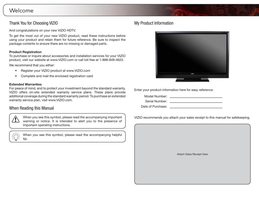 Vizio E422VL TV Operating Manual