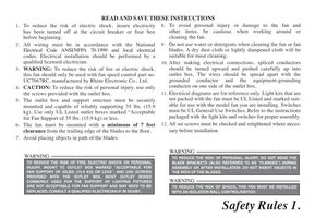 Hampton Bay 13087HAMPTONBAYTROPICS54INWEATHEREDCANECEILINGFANOM Ceiling Fan Operating Manual