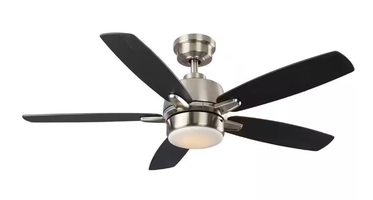 Hampton Bay Fawndale 52020 46 in. Indoor Integrated LED Brushed Nickel Ceiling Fan