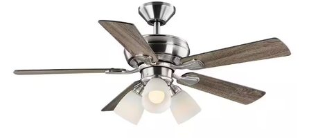 Hampton Bay Riley 52144 44 in. Indoor LED Brushed Nickel Ceiling Fan