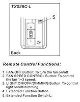 Hampton Bay TX028C-L Ceiling Fan Remote Control