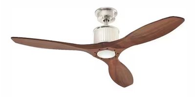 Hampton Bay Reagan 52 in. LED Indoor Brushed Nickel Ceiling Fan