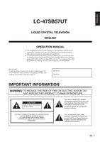 Sharp LC47SB57UT TV Operating Manual