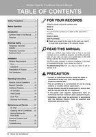 LG LW8011ER Air Conditioner Unit Operating Manual