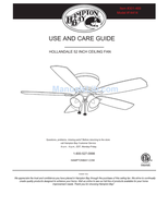 Hampton Bay 14414 (16 pages) Ceiling Fan Operating Manual