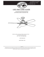 Hampton Bay 51315 51353 (30 pages) Ceiling Fan Operating Manual