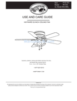 Hampton Bay 52-MNL (24 pages) Ceiling Fan Operating Manual