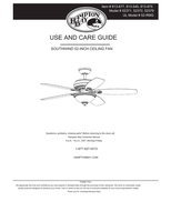 Hampton Bay 52371 52372 52379 52-RMG (32 pages) Ceiling Fan Operating Manual