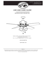 Hampton Bay HAMPTON BAY 57231 (32 pages) Ceiling Fan Operating Manual