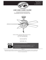 Hampton Bay 91171 52-WK (30 pages) Ceiling Fan Operating Manual