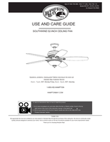 Hampton Bay 91371 91372 91379 52-RMG (34 pages) Ceiling Fan Operating Manual