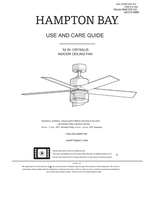 Hampton Bay AK376-CH AK376-MBK (16 pages) Ceiling Fan Operating Manual