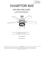 Hampton Bay HAMPTON BAY CEYLON 52-WIGR (30 pages) Ceiling Fan Operating Manual