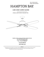 Hampton Bay HAMPTON BAY CHELIA SW22008GD (23 pages) Ceiling Fan Operating Manual