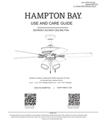 Hampton Bay 57333 EF200S(Q)-52(A) (28 pages) Ceiling Fan Operating Manual