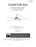 Hampton Bay 92406 52-LOWRY (36 pages) Ceiling Fan Operating Manual