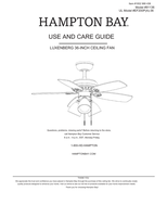 Hampton Bay 91136 (30 pages) Ceiling Fan Operating Manual