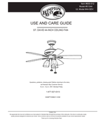 Hampton Bay 51344 44-SDV (28 pages) Ceiling Fan Operating Manual