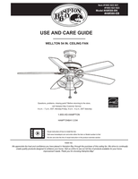 Hampton Bay AM588-BN AM588-EB (22 pages) Ceiling Fan Operating Manual