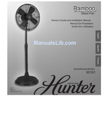 Hunter 90161 42733 (24 pages) Ceiling Fan Operating Manual