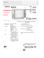 Sony TRINITRON KV-27HFR US (42 pages) TV Service Manual